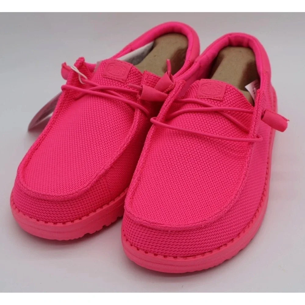 Hey Dude Wendy Funk Mono Women Size 9 Electric Pink New Wide Lightweight Comfort - Picture 1 of 8